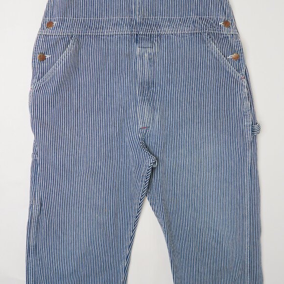 Vintage 90s Round House Denim Engineer Striped Overalls - Picture 6 of 13